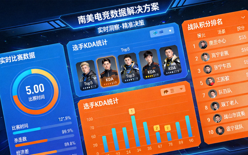 为南美市场定制的专业电竞数据解决方案仪表盘预览界面